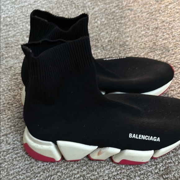 Balenciaga Black and White pinkSock Sneakers size 8 - Picture 1 of 2